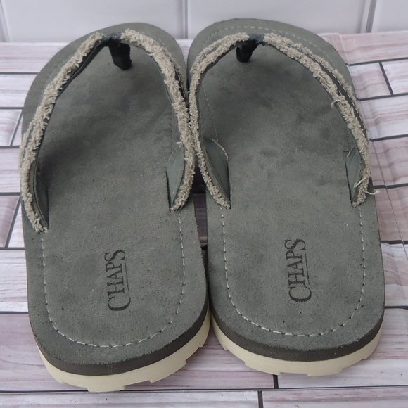 XL(12-13). Chaps Performance Thong Flip-Flop Casual Beach Sandal Canvas Frayed. main image 13